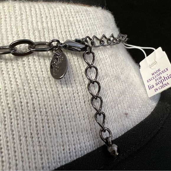 lia sophia Modesto Necklace NEW WITH TAG🏷 gun metal & gold tone - Picture 10 of 10